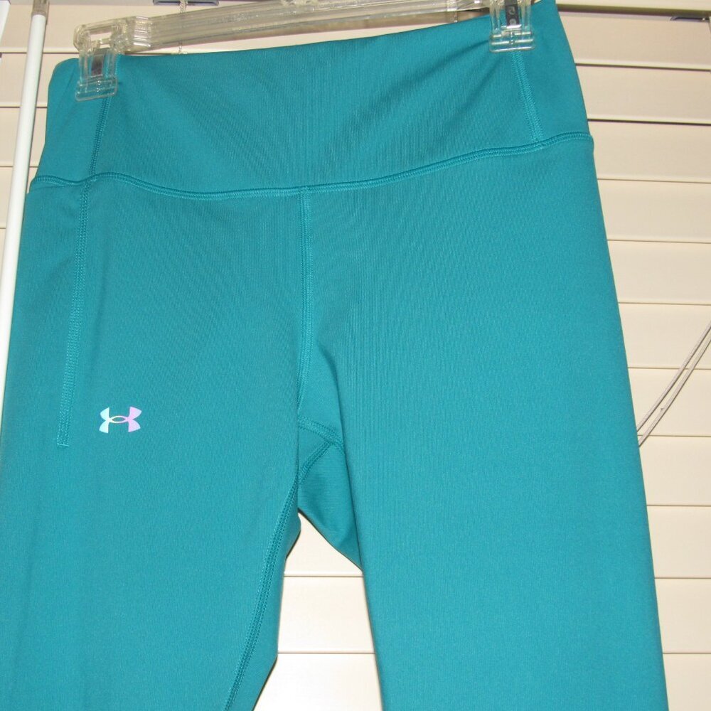 Under Armour UA Rush Teal High-Rise Performance Leggings Athleisure Chic Size M - Picture 4 of 7